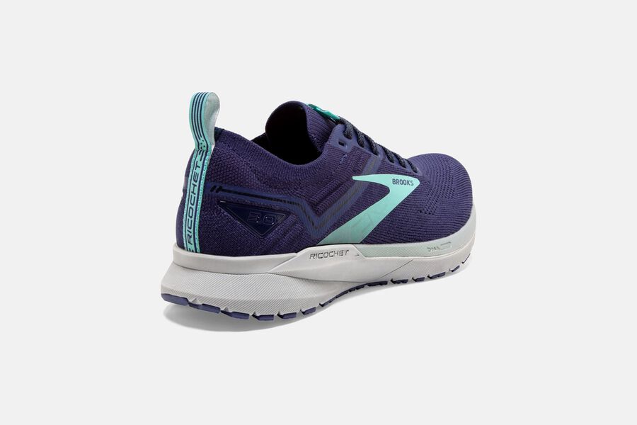 Brooks Running Shoes - Ricochet 3 Road Womens - Purple/Turquoise - DCH-651279